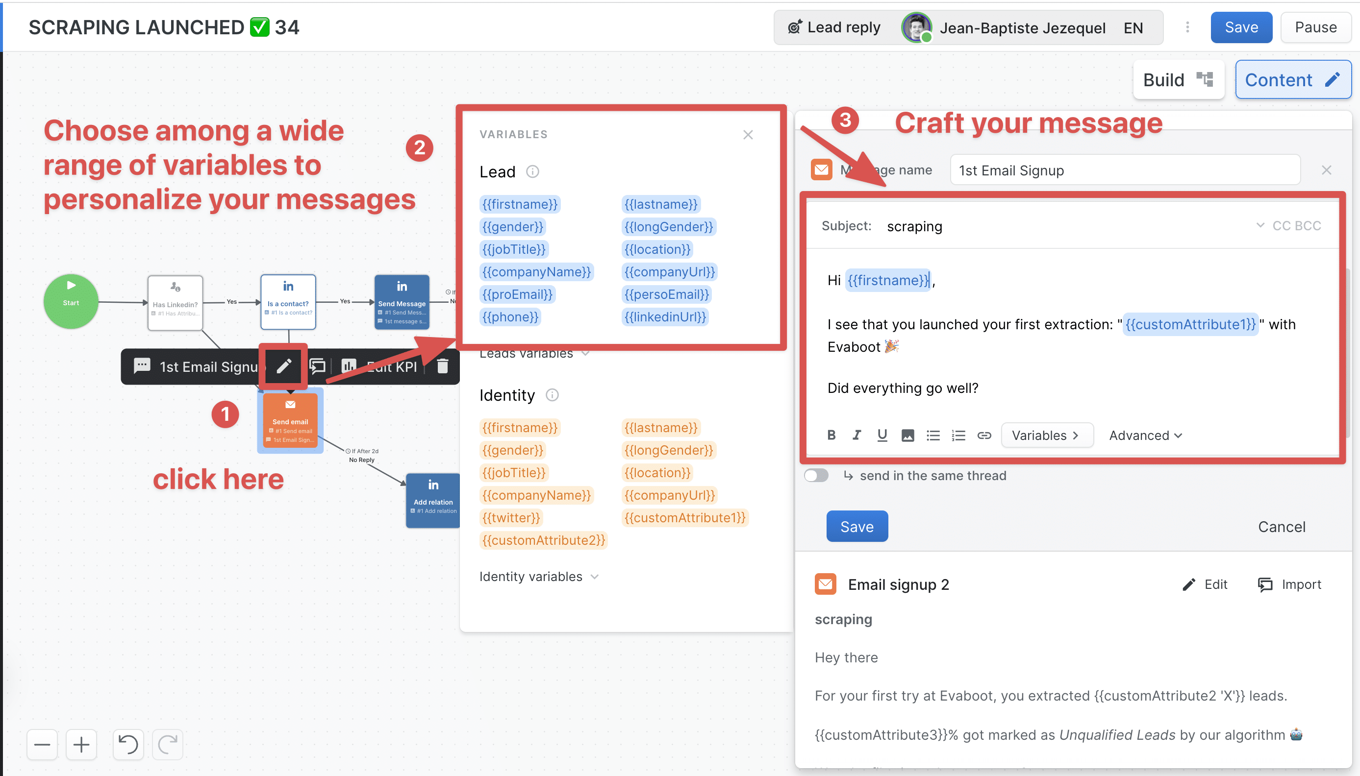 how to use custom variable in your linkedin prospecting messages