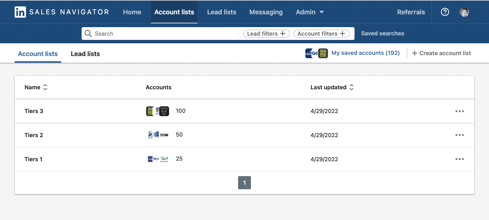 build abm tiers on linkedin sales navigator
