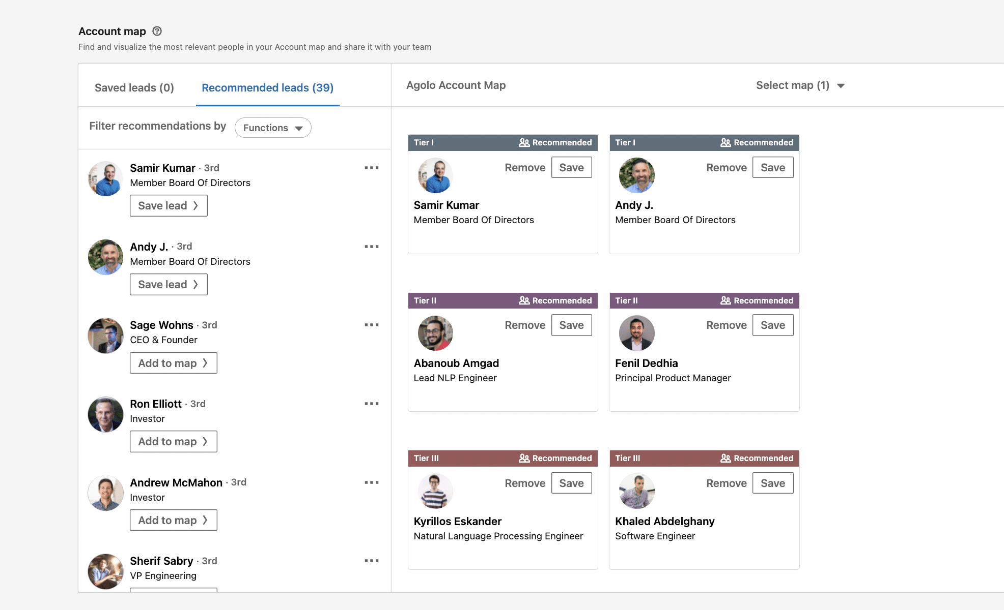 linkedin account map