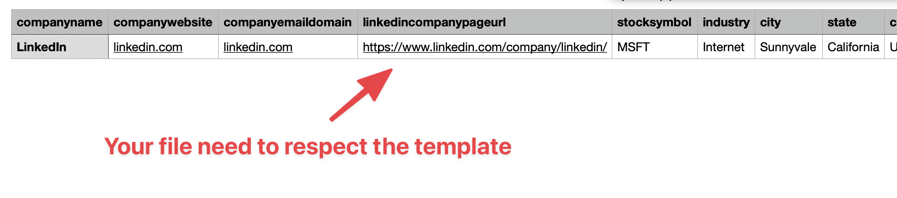 linkedin ads upload template