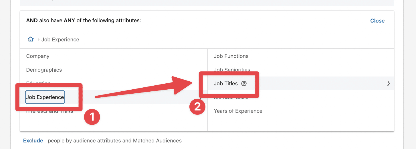 select job title abm targeting linkedin ads
