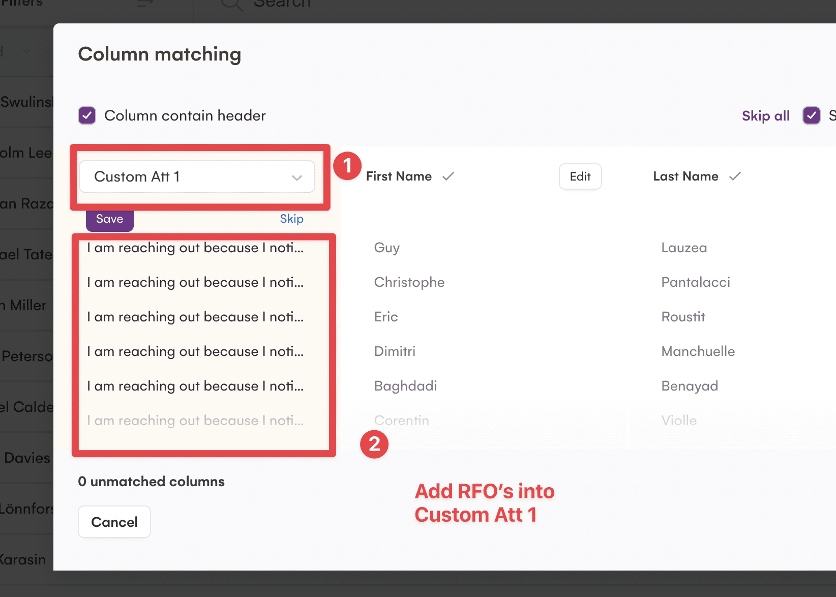 upload file to outreach tool