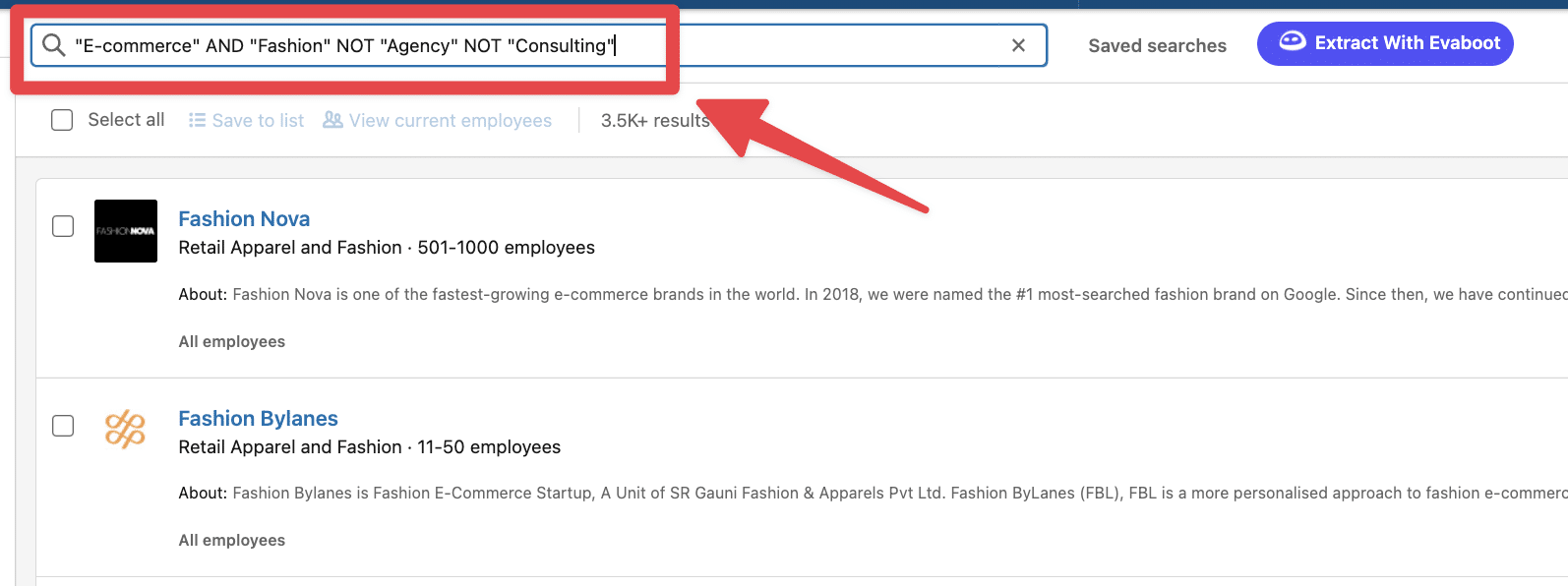 how to find ecommerce companies on linkedin