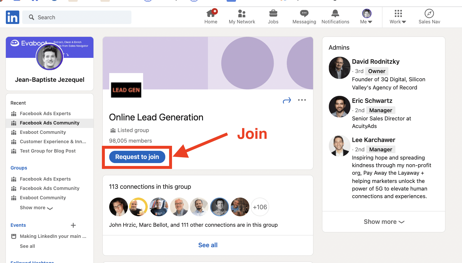 how to join linkedin group for sales prospecting