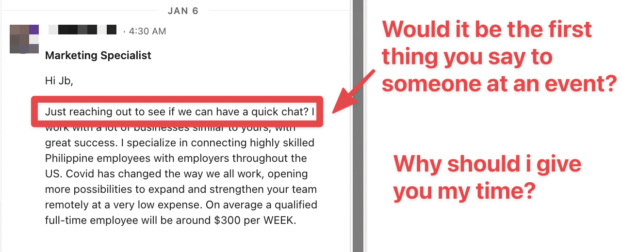 linkedin prospecting messages