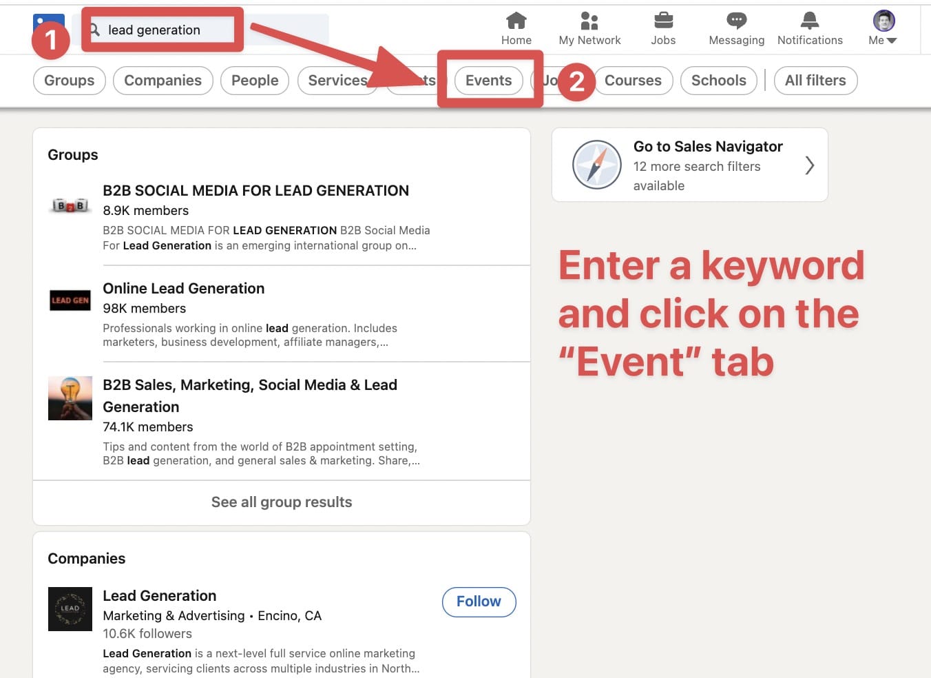 how to use linkedin for prospecting event attendees