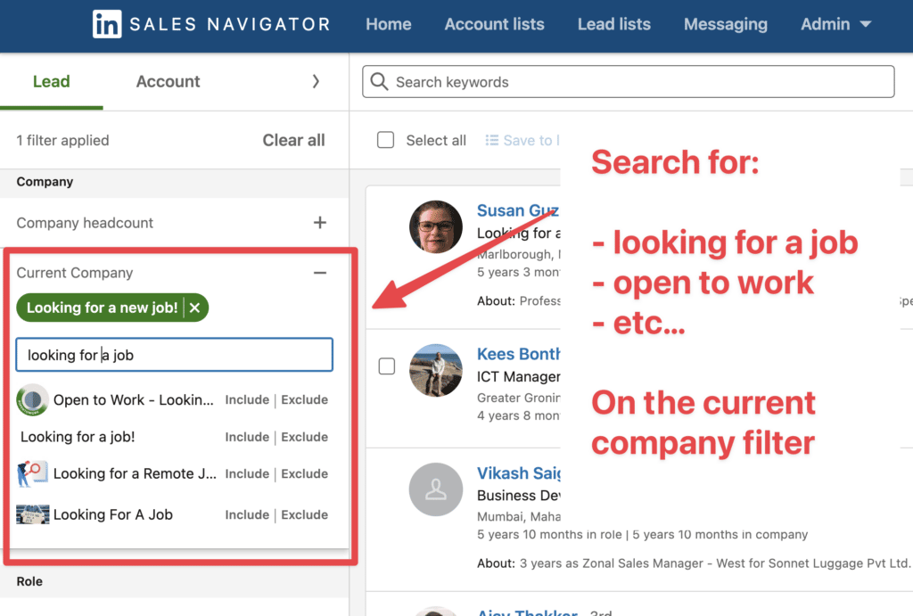 trovare le persone in cerca di lavoro su linkedin attraverso le pagine aziendali