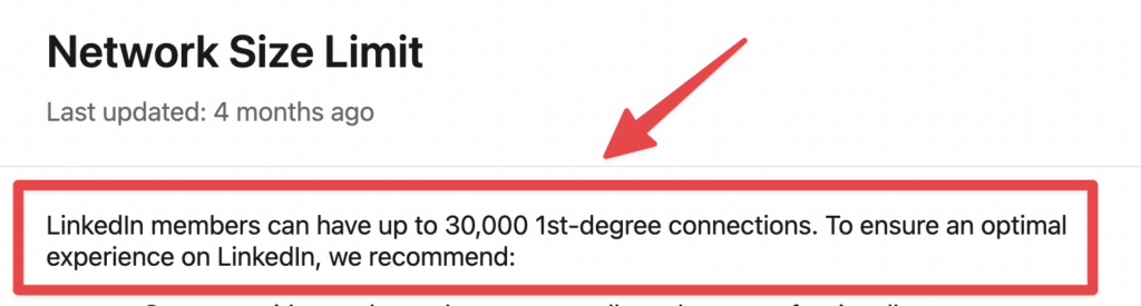 linkedin connections limit 1
