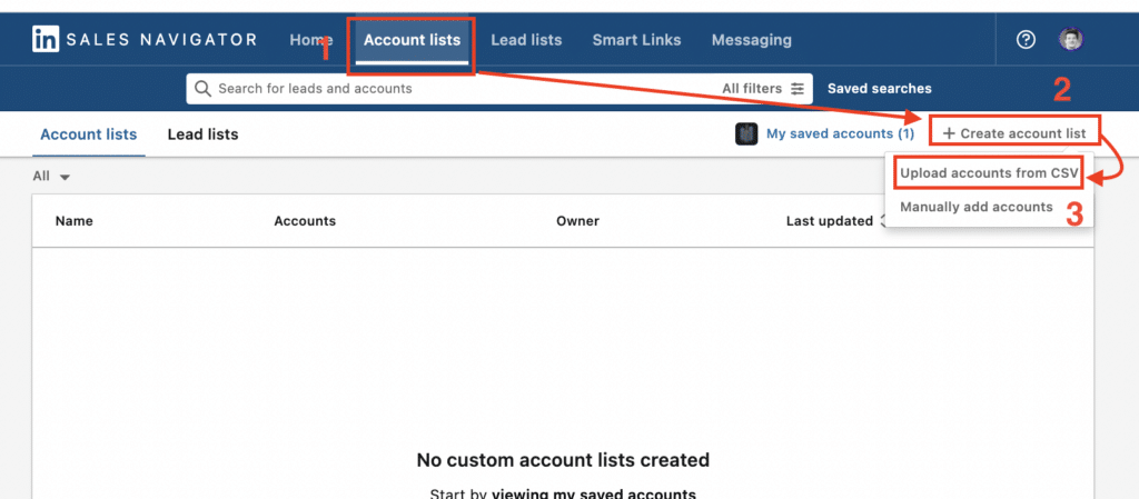 account csv upload sales navigator