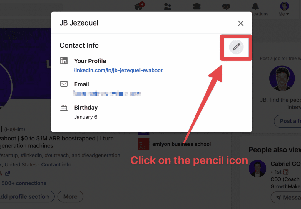 change linkedin url step 2