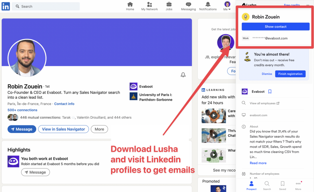 get emails for follow up