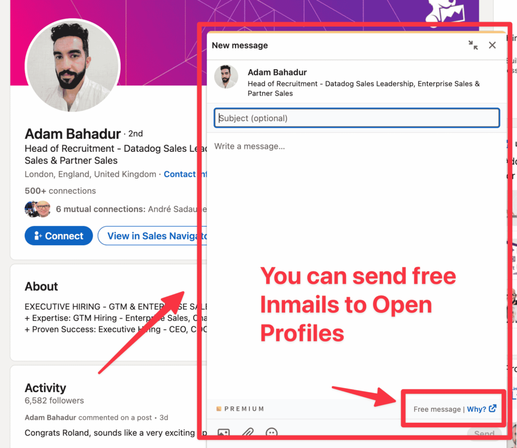 bypass linkedin connection request open profiles