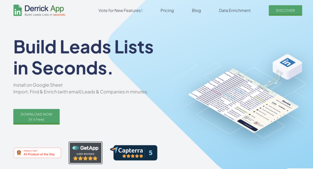 derrick app linkedin scraping tool