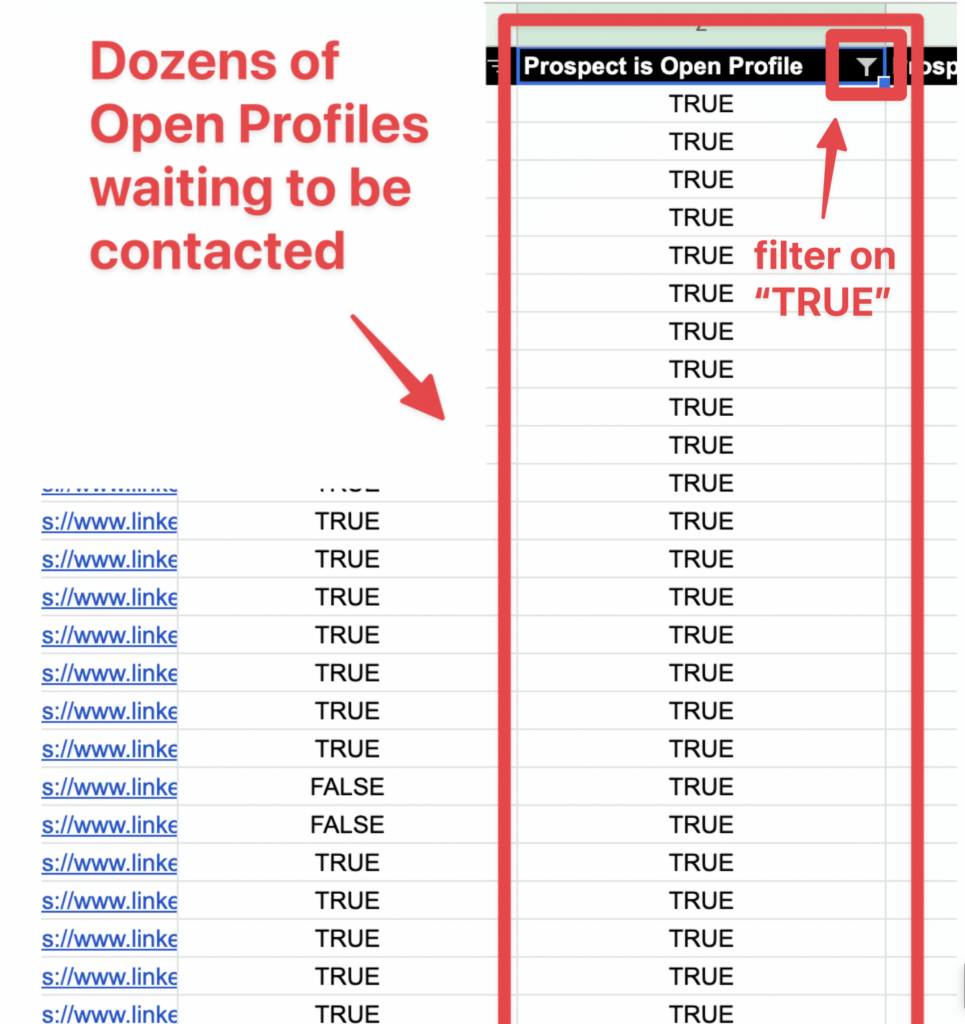 filter open profiles linkedin