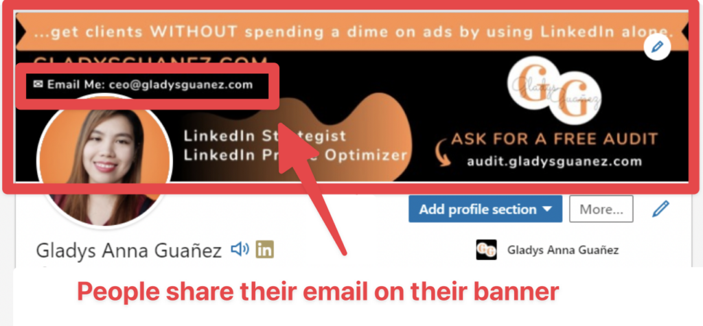 trovare e-mail da banner sales navigator