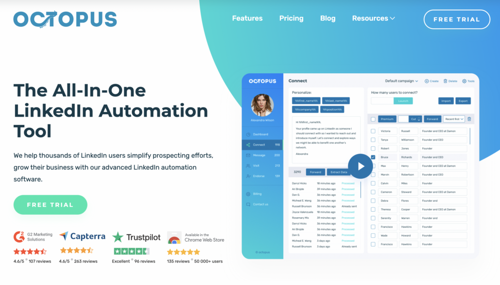 octopus crm linkedin scraping tool
