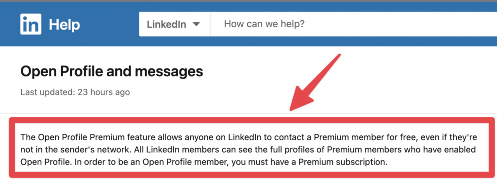 open profiles linkedin