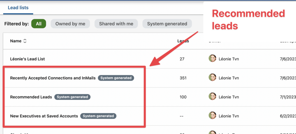 recommended leads feature sales navigator