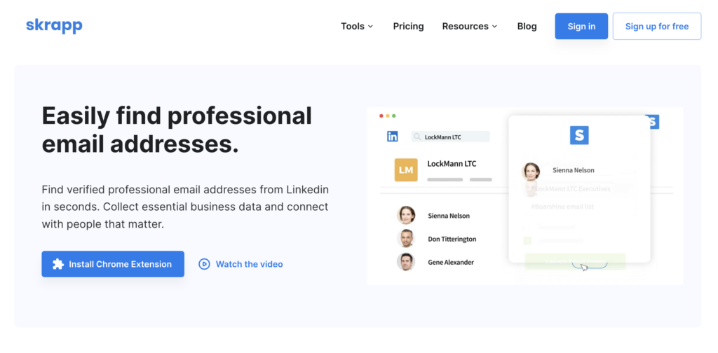 skrapp linkedin scraping tool
