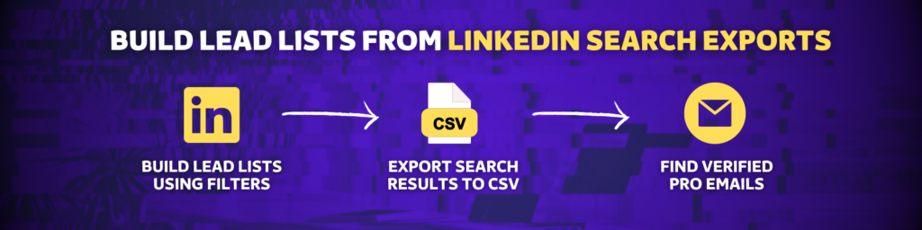 build lead list from linkedin search exports