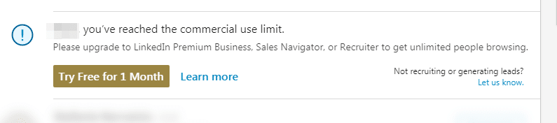 commercial use limit linkedin