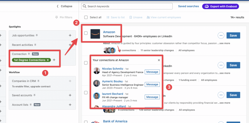 connection account filter sales navigator
