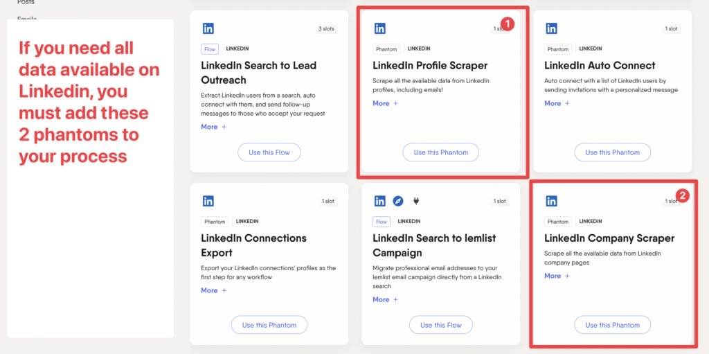 export linkedin profile and account info