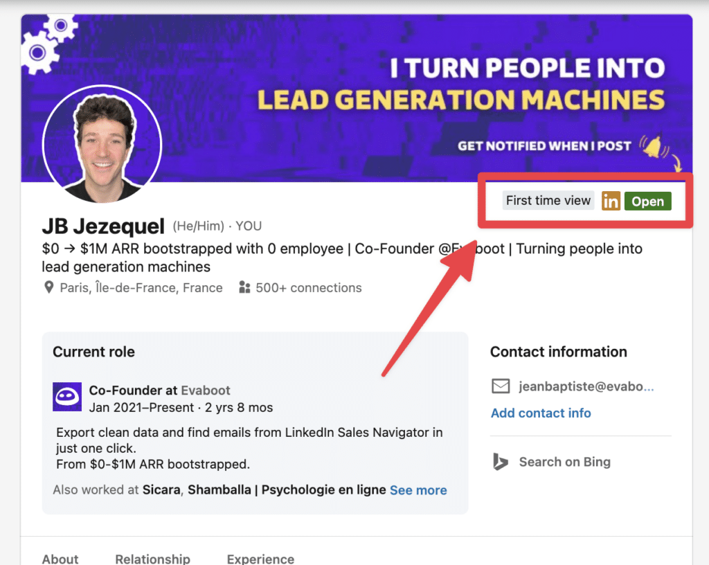 what is open profile on linkedin