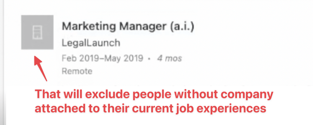 filters exclude people sales navigator search