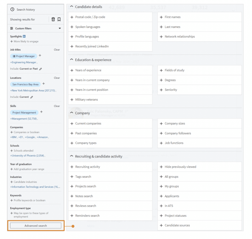 linkedin recruiter filters