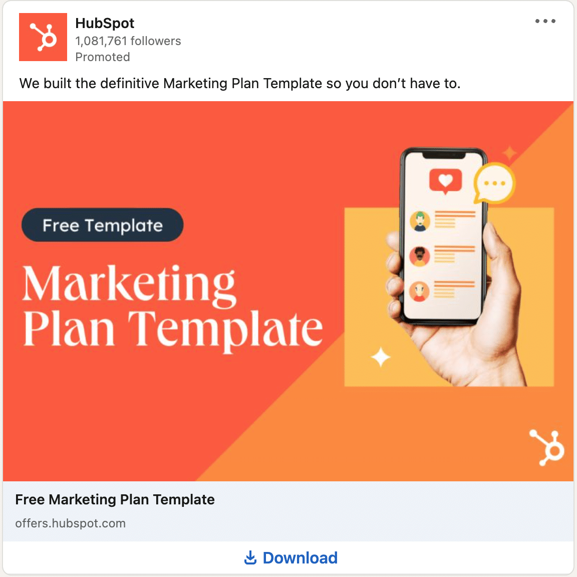competitor's linkedin ad example