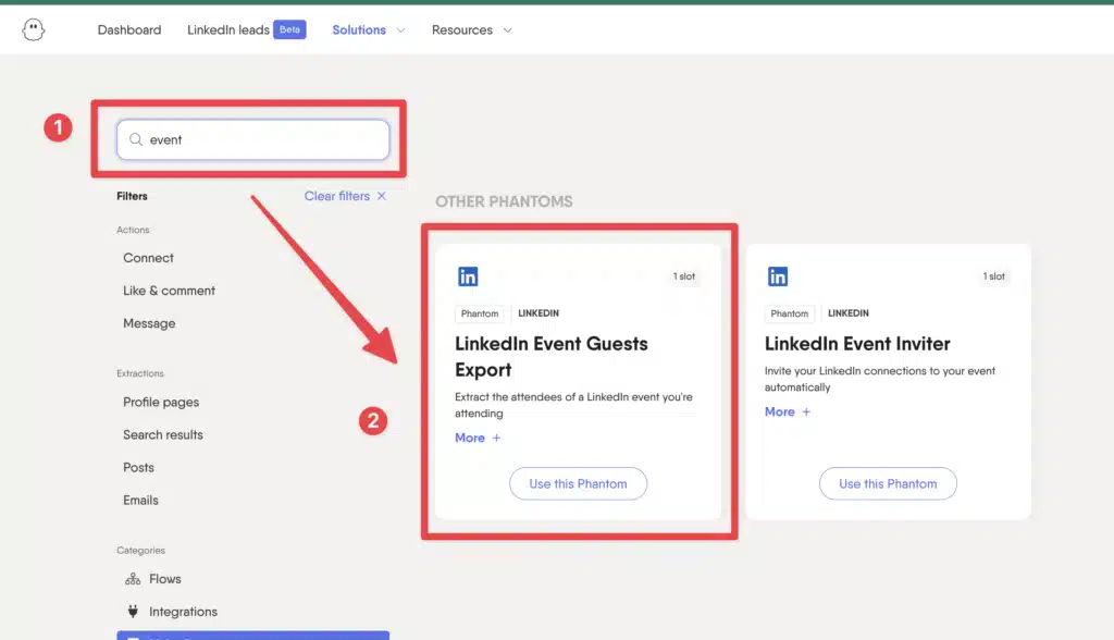 export list attendees linkedin events