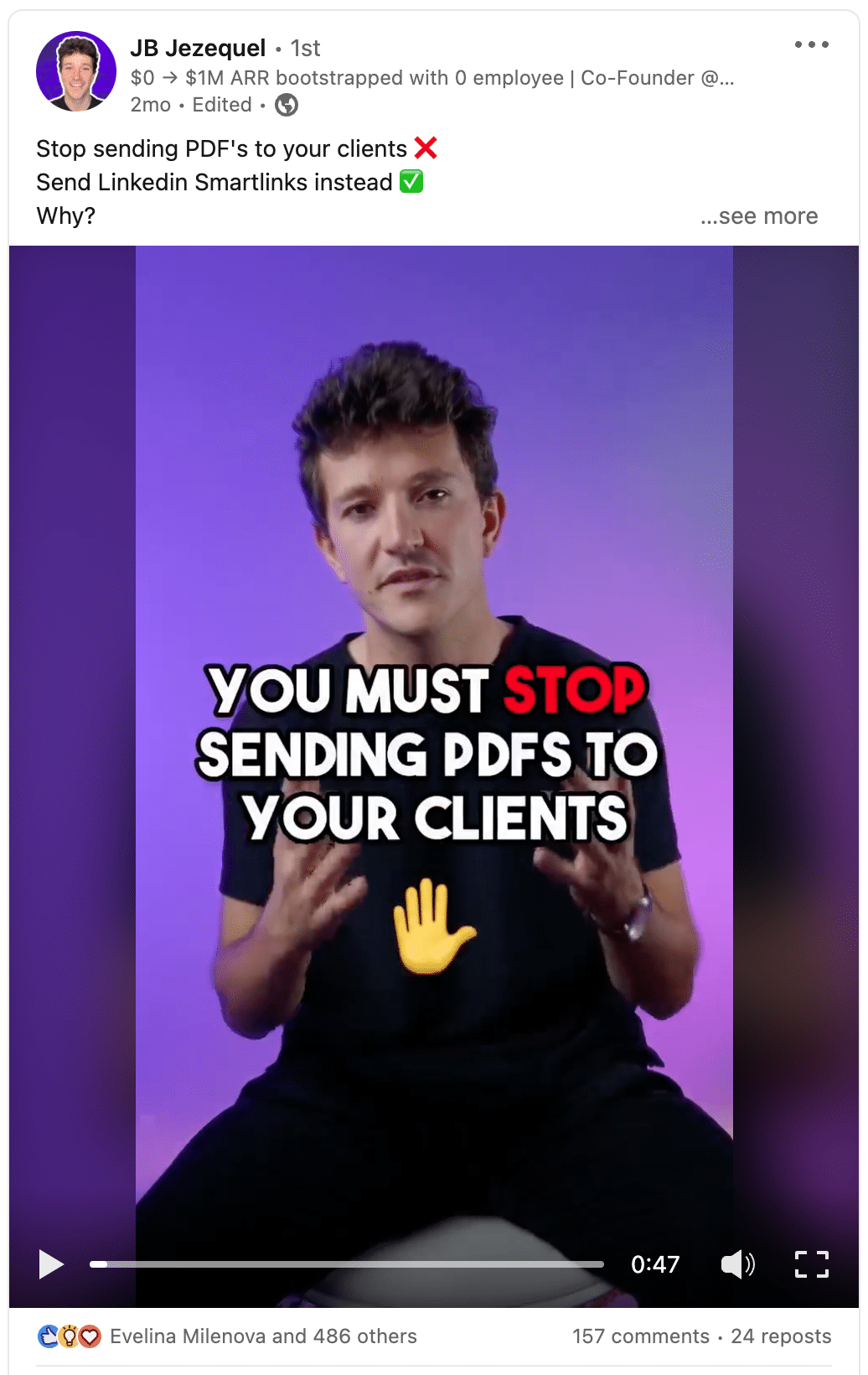 linkedin video post example