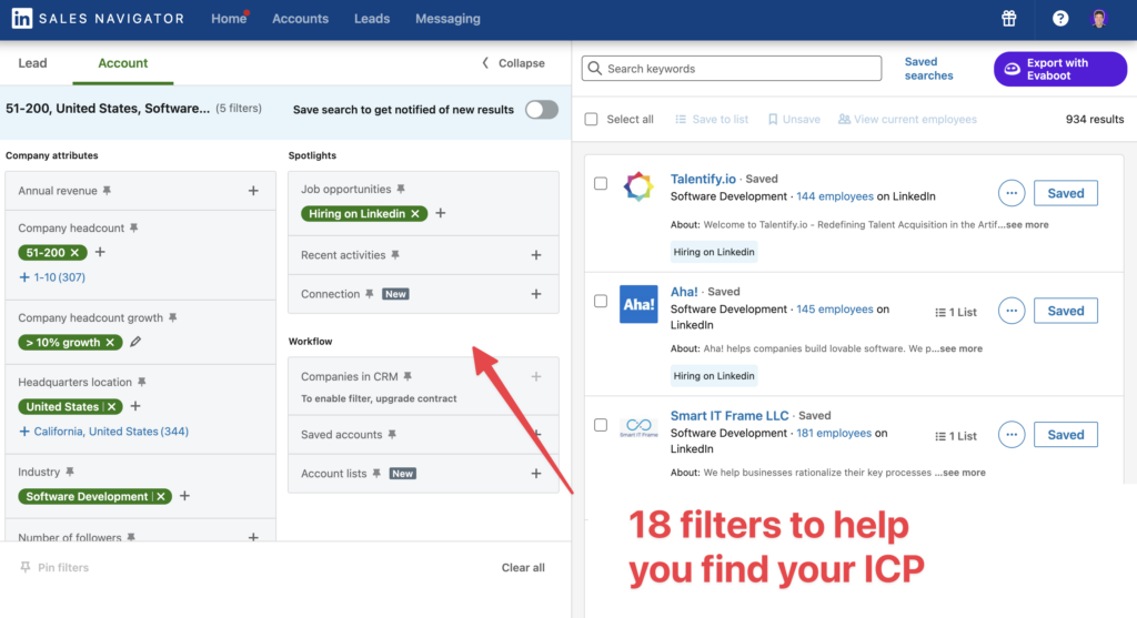 build prospect list with linkedin sales navigator