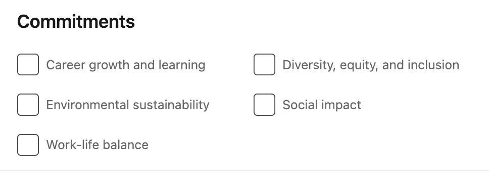 job commitment linkedin filter