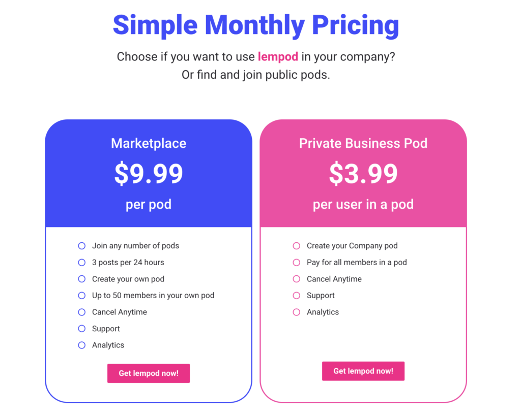 lempod pricing