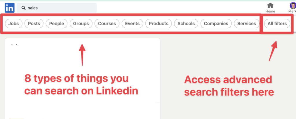 linkedin advanced search filters