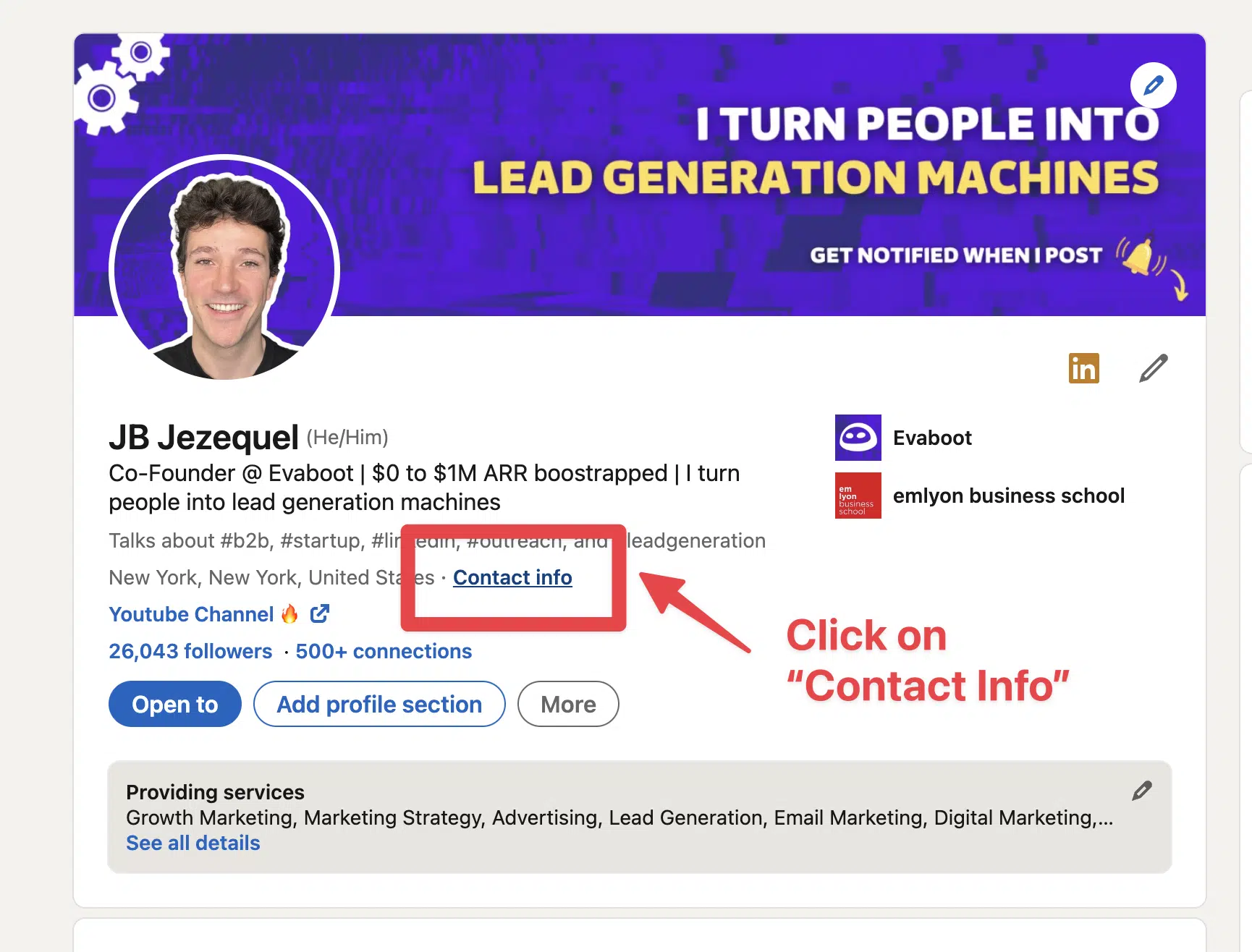 personalize url on linkedin screenshot 1