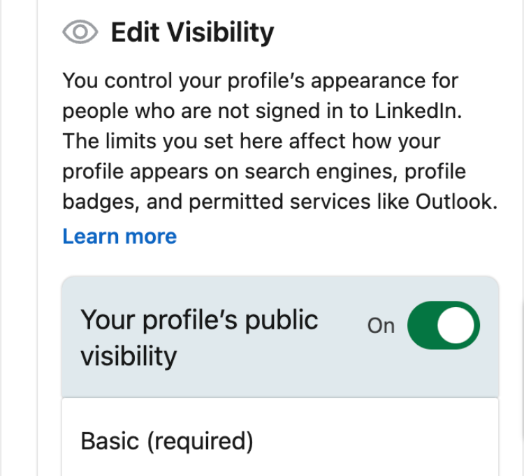 set profile public screenshot 2