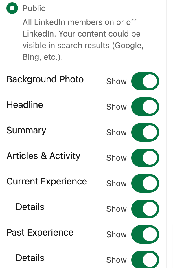 set profile public screenshot 3