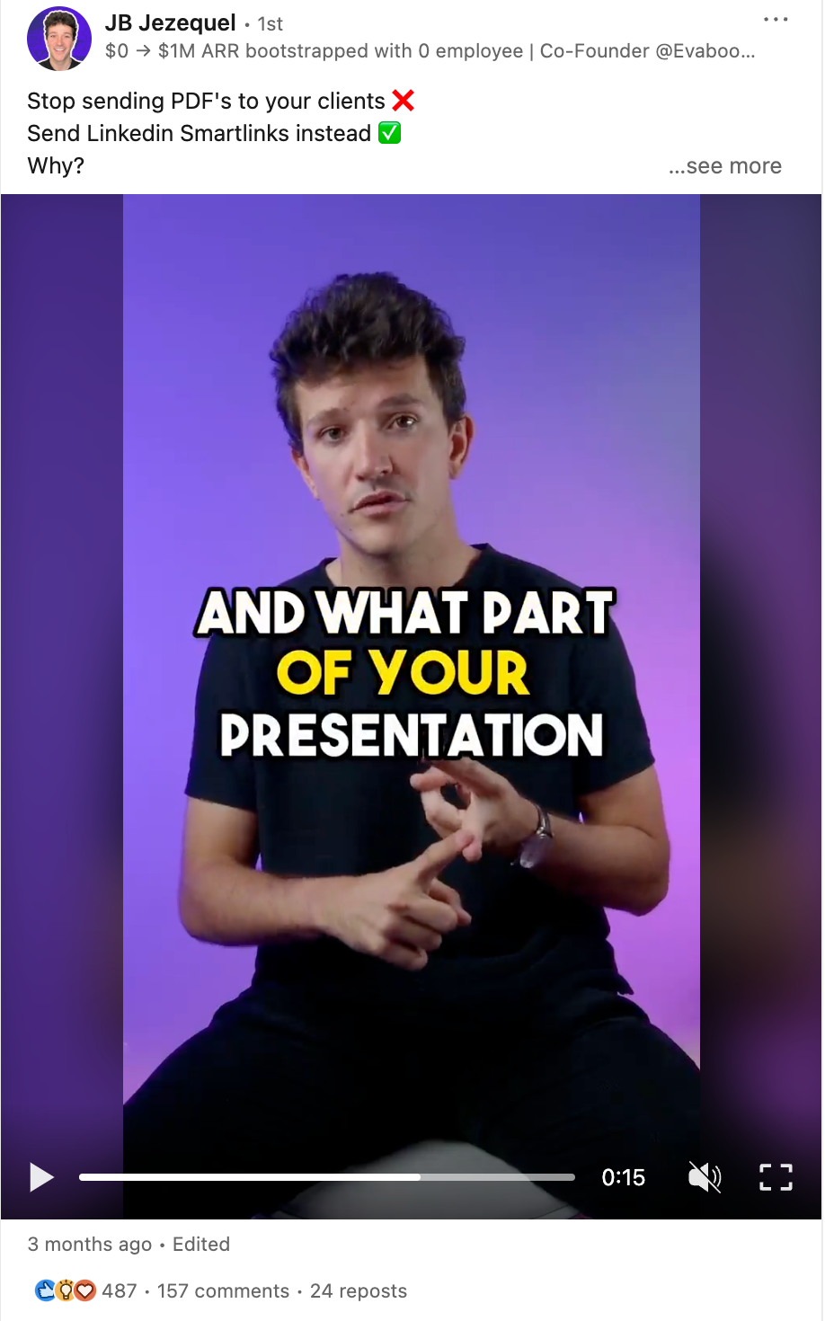 linkedin video post example