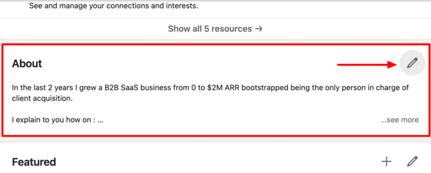 about section on linkedin profile