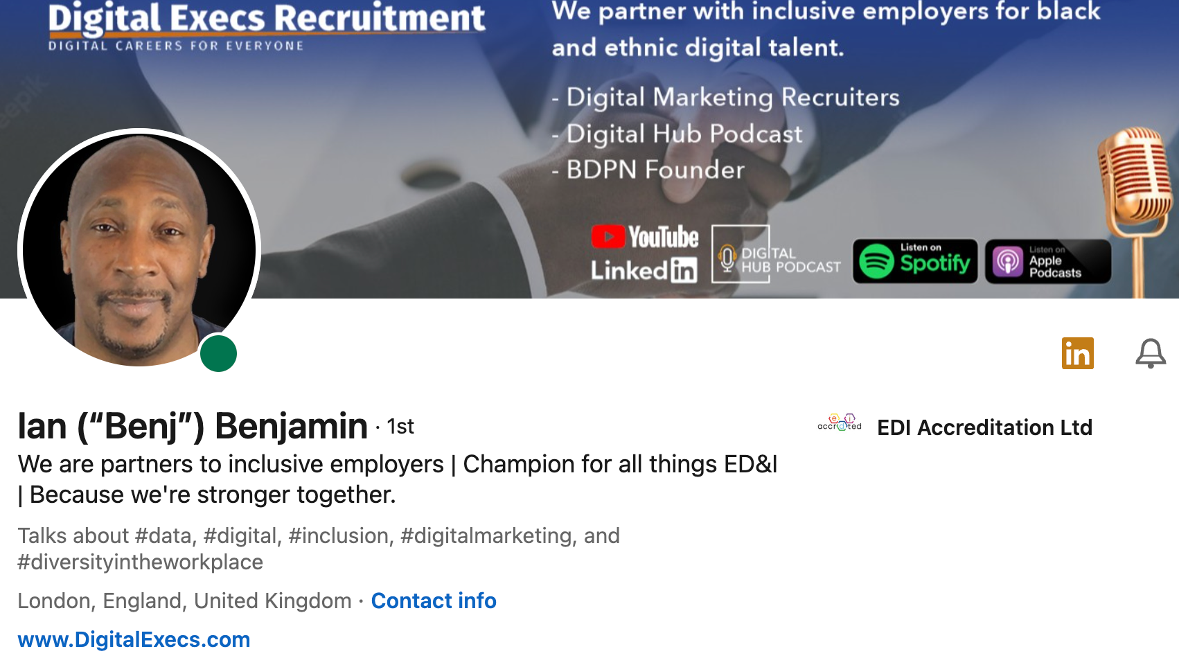 linkedin headline example with positive social activism