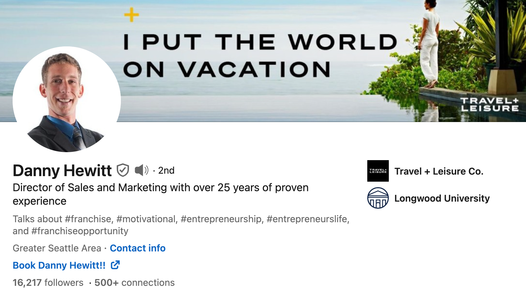 linkedin headline example with sales experience