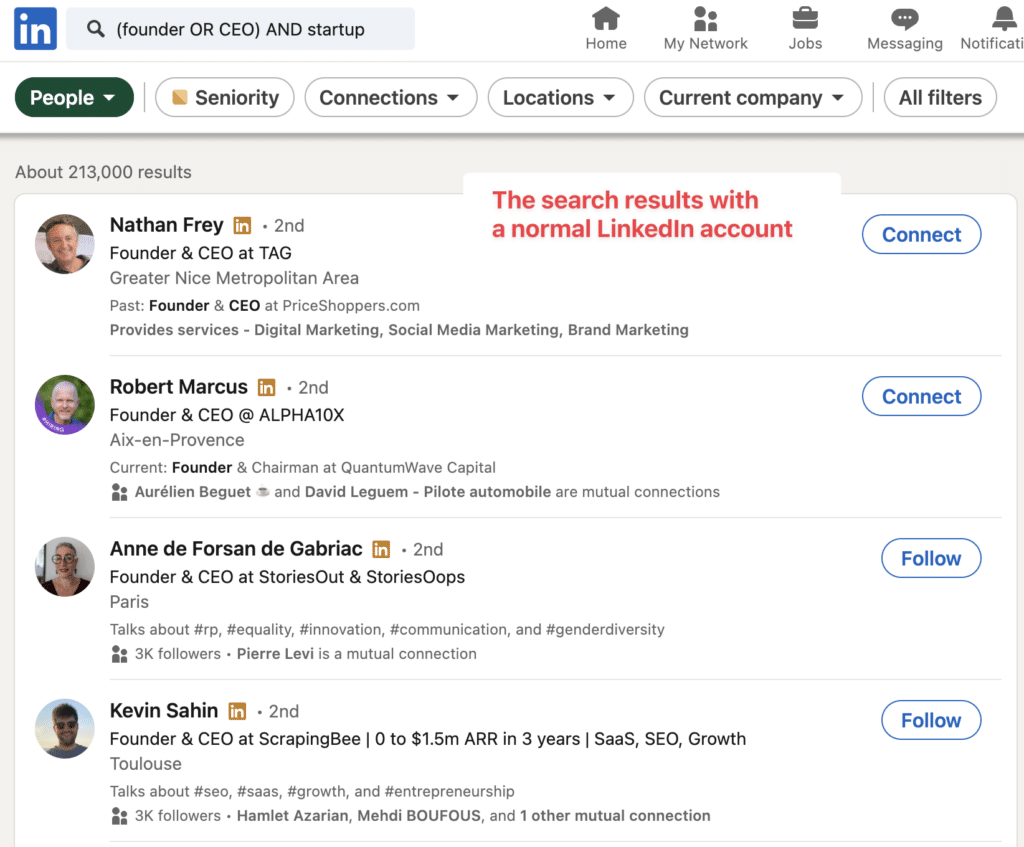 limitations of linkedin free account