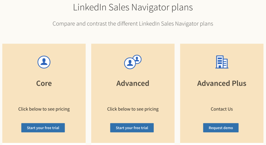 linkedin sales navigator pricing and plans