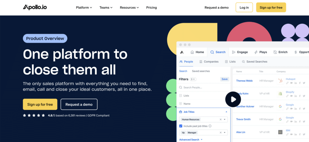 apollo.io the tool that helps you to find, email, call and close your ideal customers