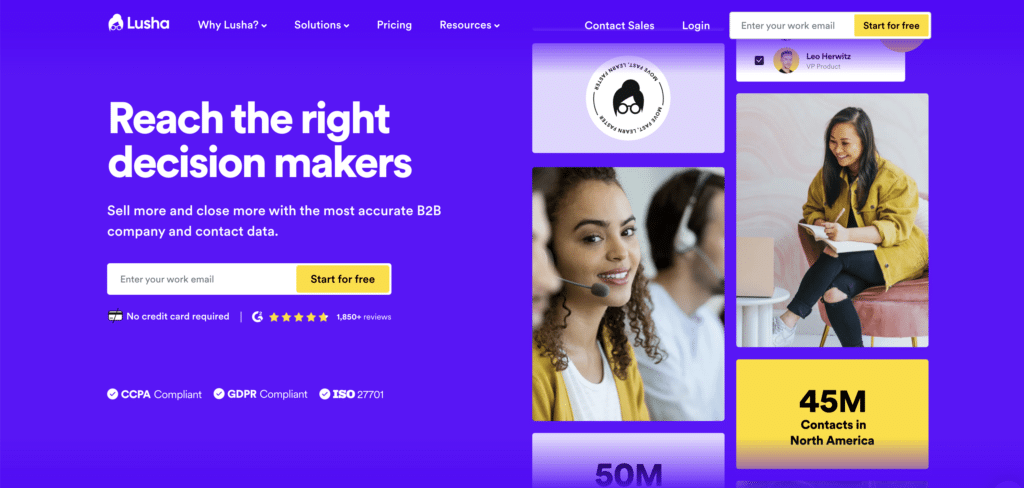 lusha the tool for making lists of company decision makers