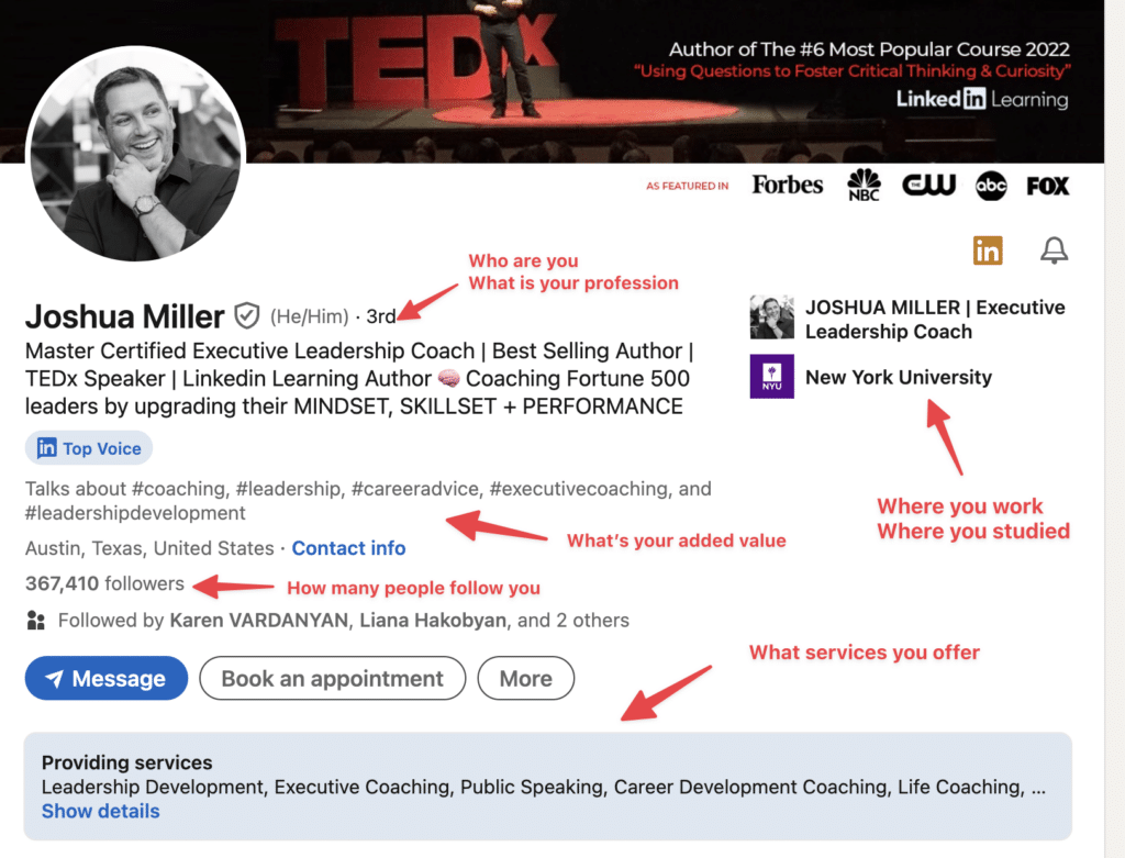 clean linkedin summary and linkedin profile description for credibility