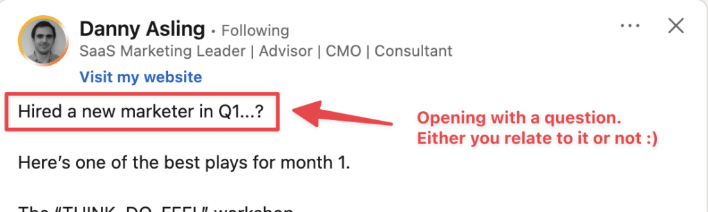 ask provocative questions on your linkedin posts to engage more users